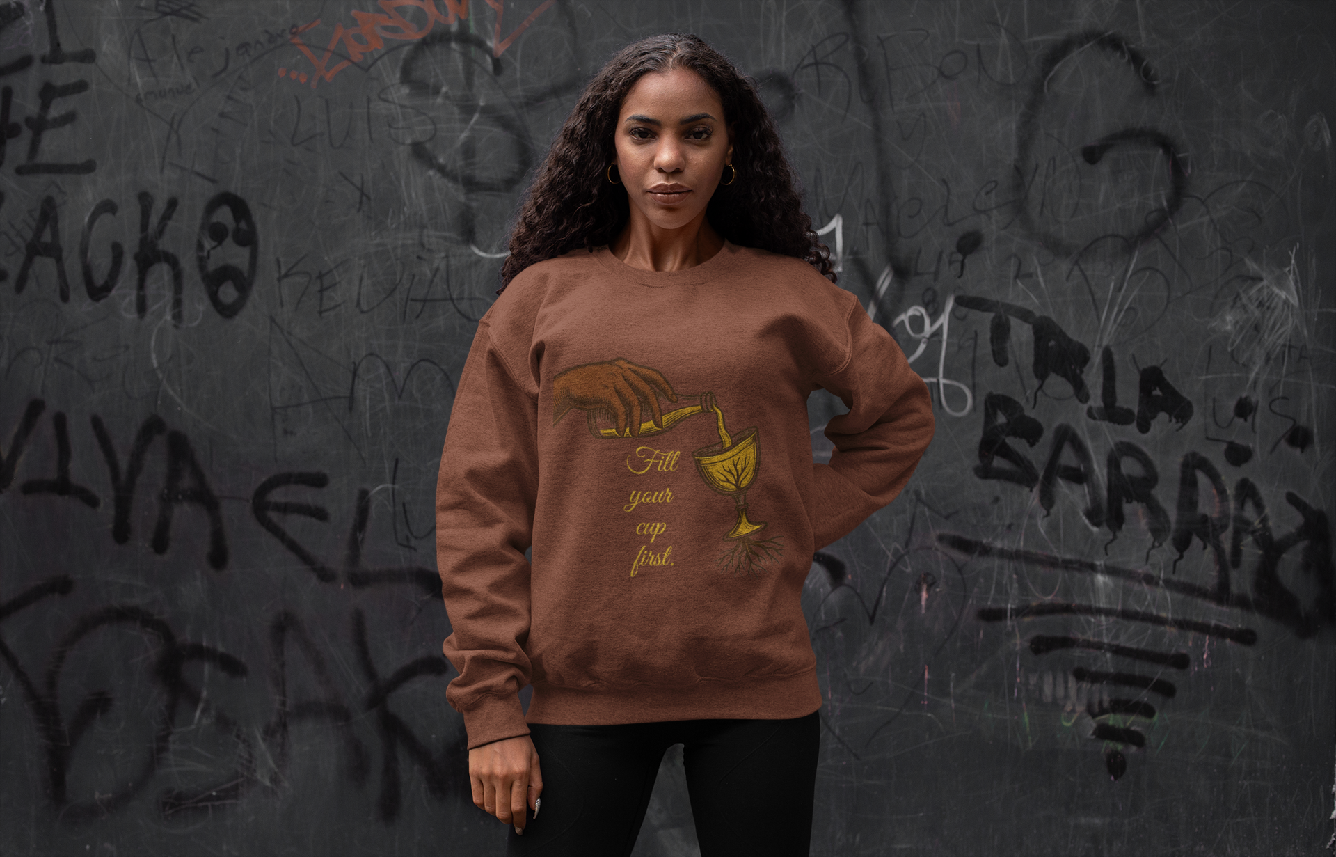 Fill Your Cup First – Sapphire Fall 2025 Wellness Crewneck